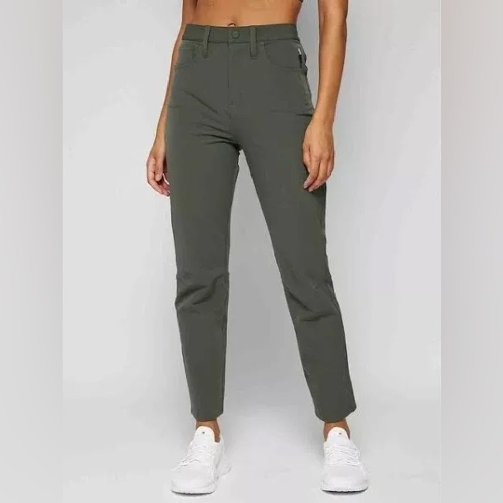 Fourlaps Athletic Evolve Regular Length Pants, Thyme Stretch Womens Size 10